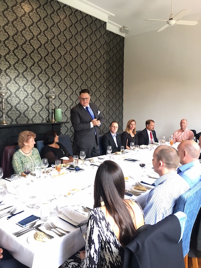 Kelly Webb addresses guests at the MSS & Sophos exclusive roundtable lunch